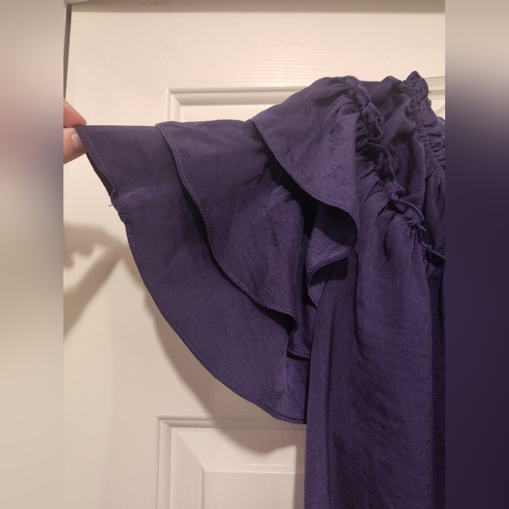 Maurice's Purple Ruffled Top - Picture 6 of 12